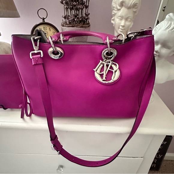 Christian Dior Diorissimo Pink 2 way Shoulder Bag Silver Hardware - Picture 2 of 16